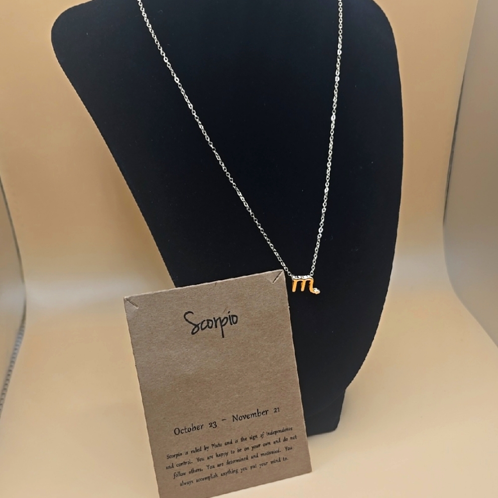 Scorpio Zodiac Necklace | Gold Chain | Astrology Jewelry | Gift Ready